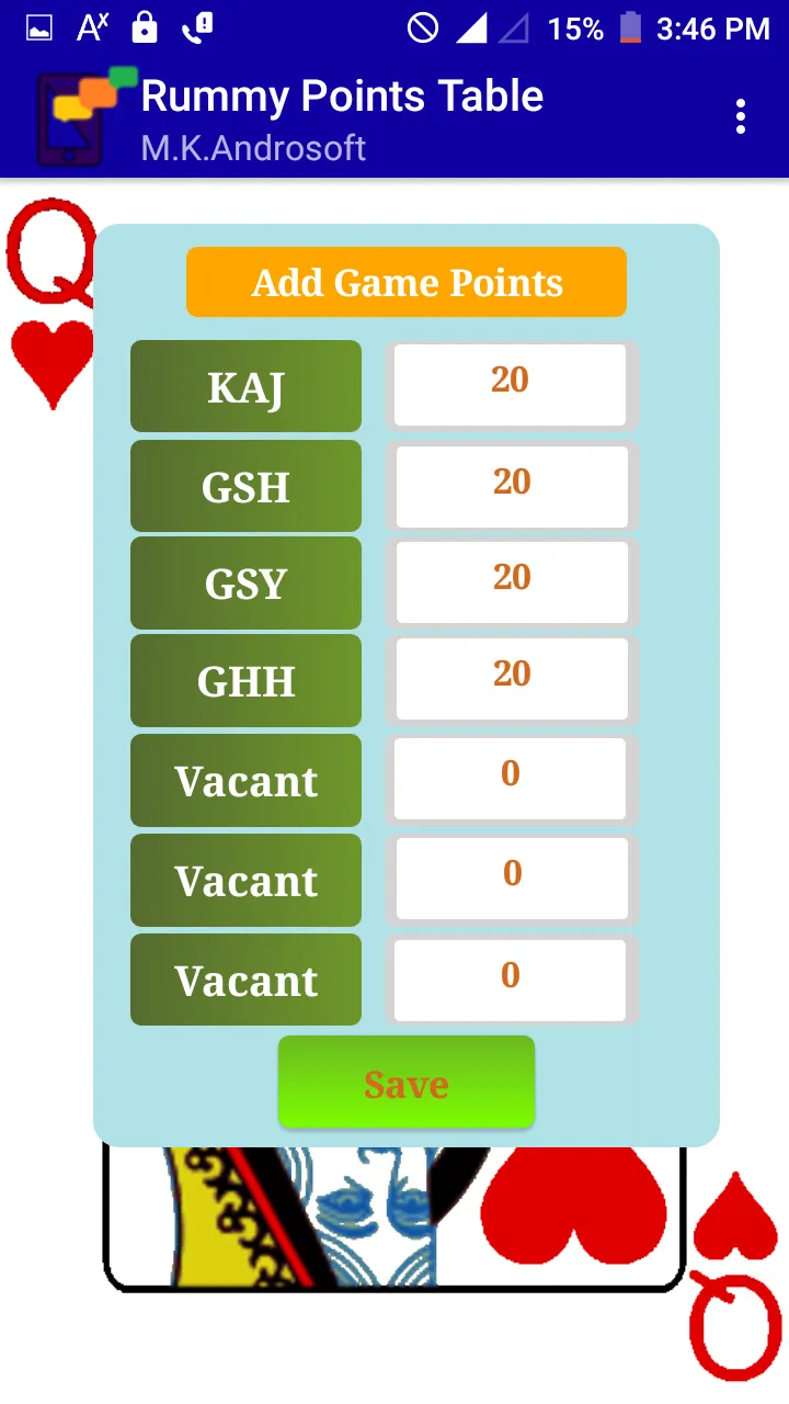 Rummy Points Table | Indus Appstore | Screenshot