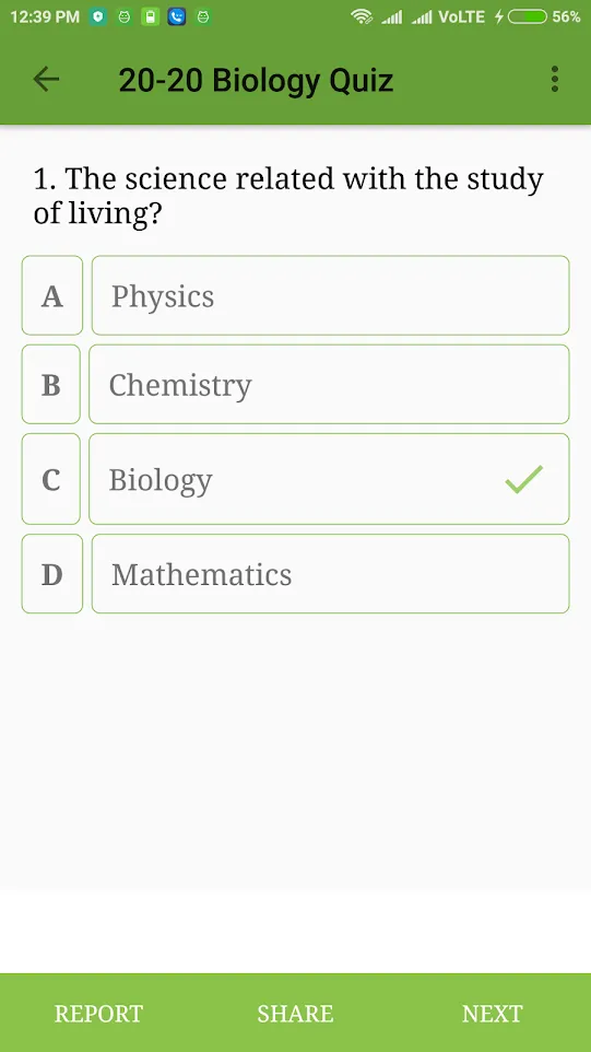 20-20 Biology Quizzes | Indus Appstore | Screenshot