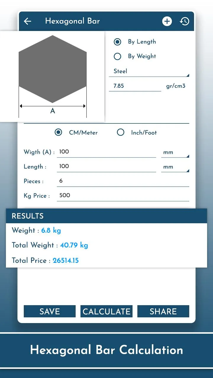 Metal: Steel Weight Calculator | Indus Appstore | Screenshot