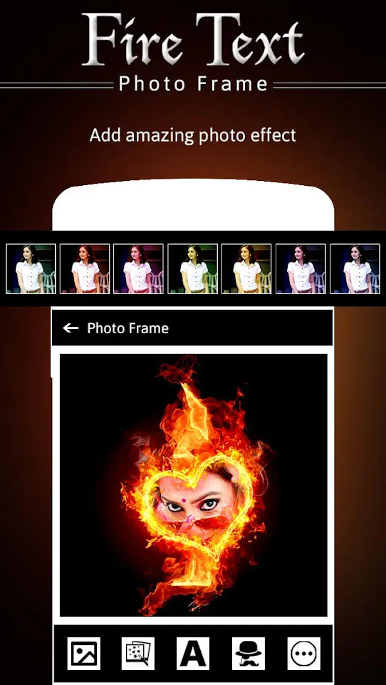 Fire Text Photo Frame | Indus Appstore | Screenshot