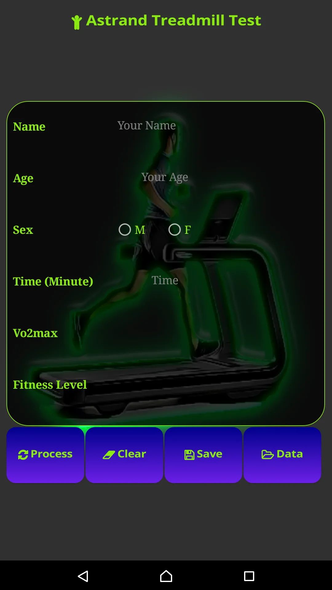 Astrand Treadmill Vo2max Test | Indus Appstore | Screenshot