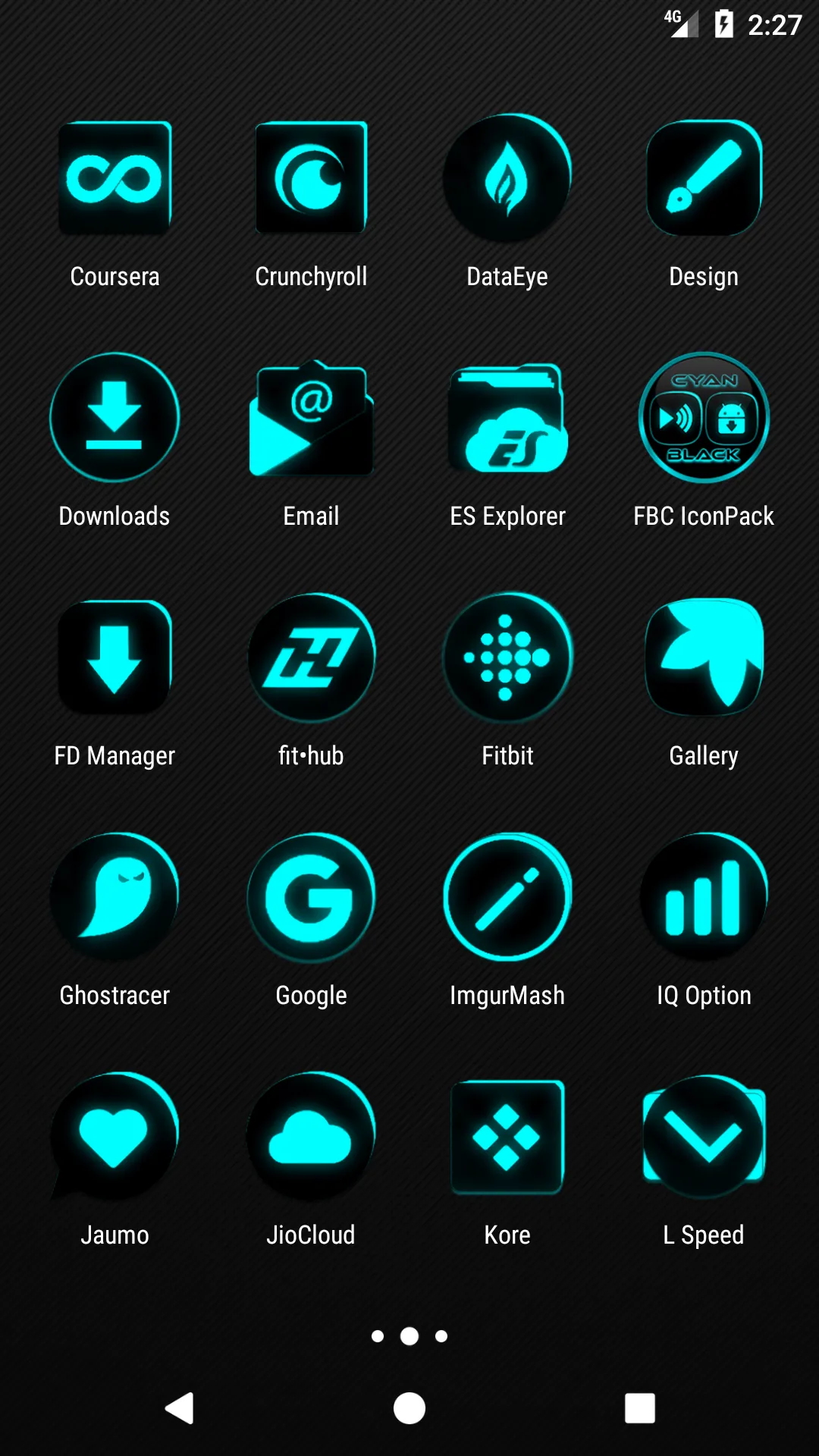 Flat Black and Cyan Icon Pack | Indus Appstore | Screenshot