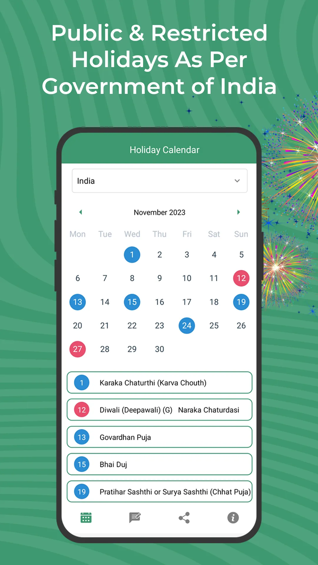 Holiday Calendar 2023 - 24 | Indus Appstore | Screenshot