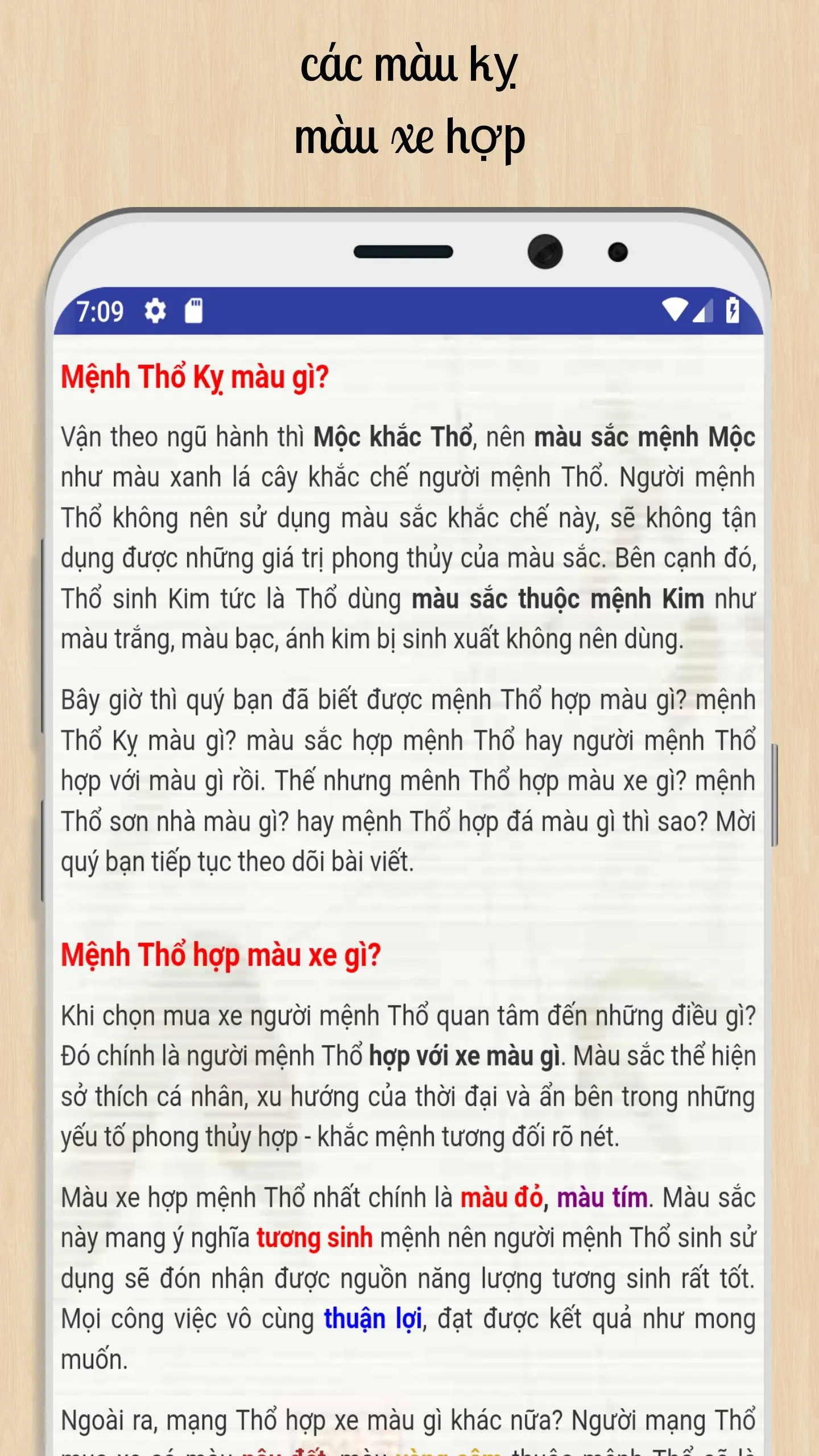 Chọn Màu Hợp Mệnh | Indus Appstore | Screenshot