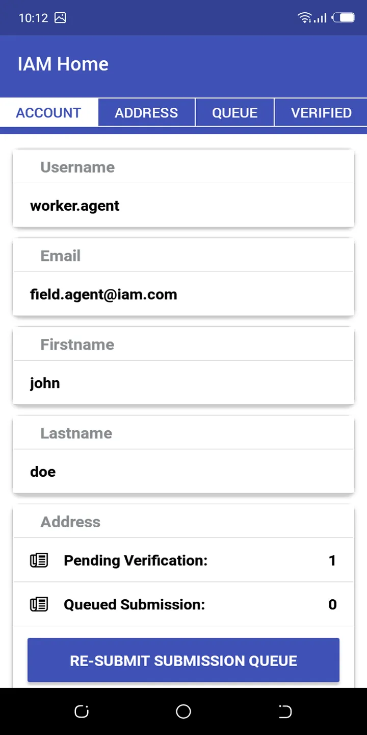 Interface for Address Manageme | Indus Appstore | Screenshot