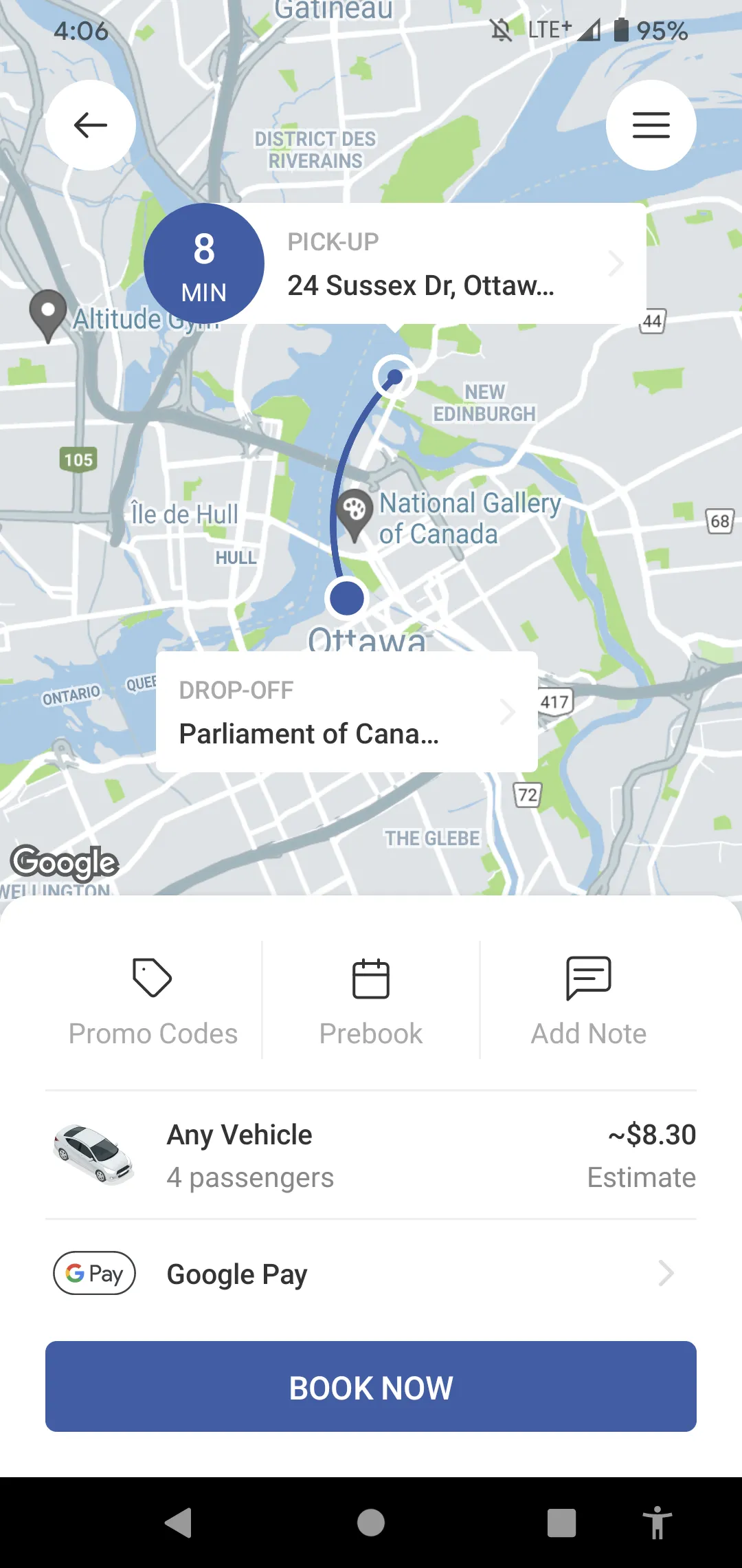 Blueline Taxi Ottawa | Indus Appstore | Screenshot