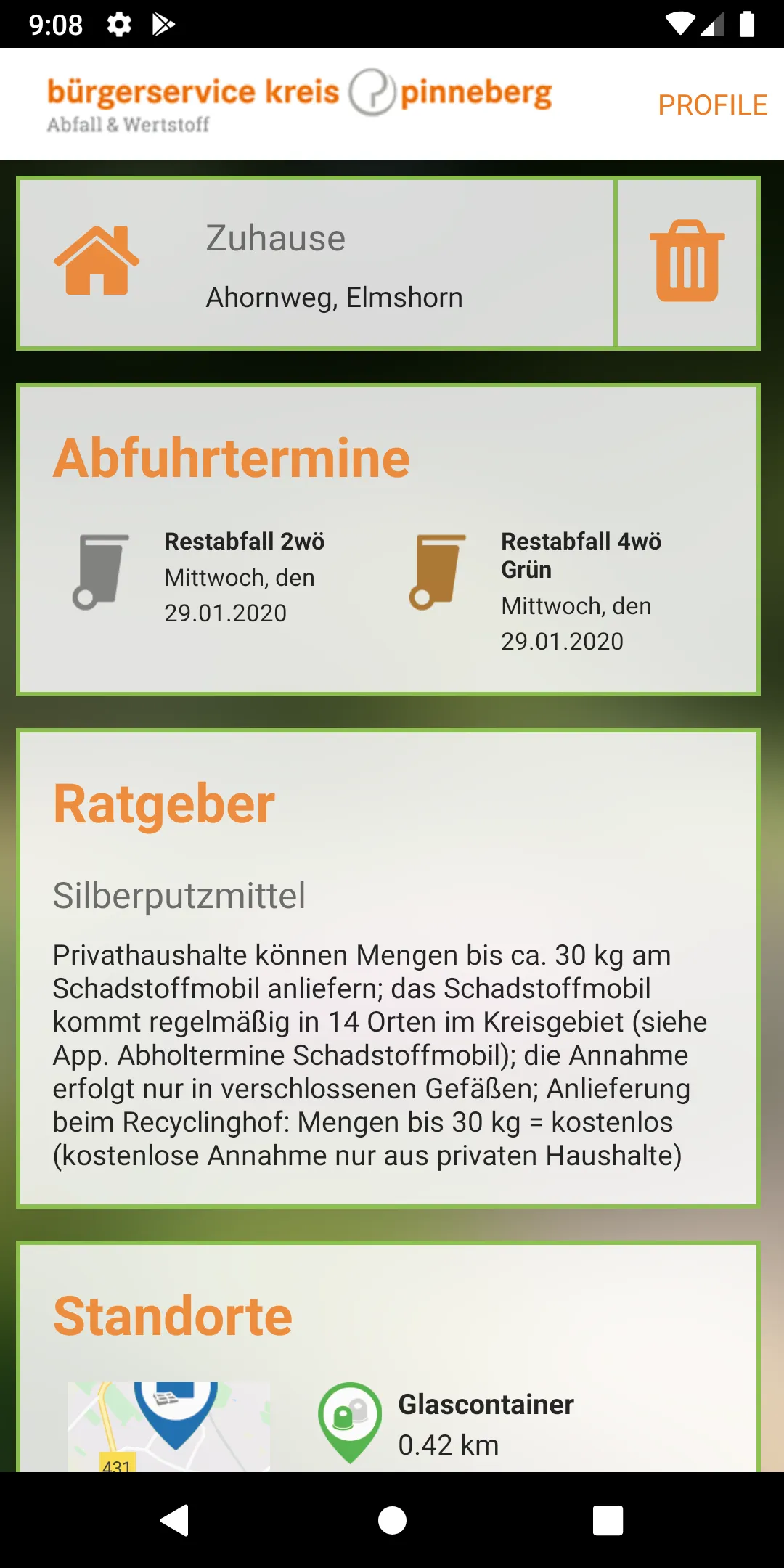 Abfall-App Kreis Pinneberg | Indus Appstore | Screenshot