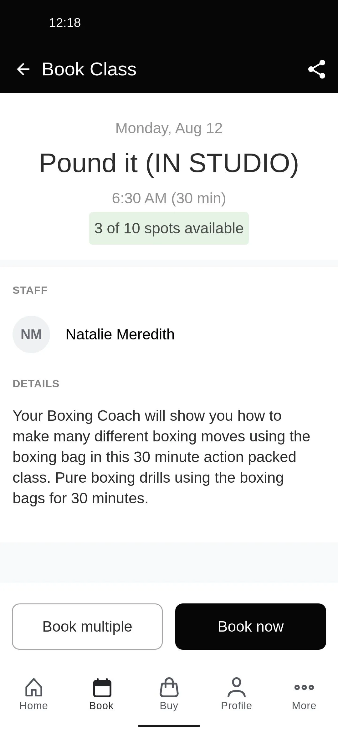 FitClub Boxing Studio | Indus Appstore | Screenshot