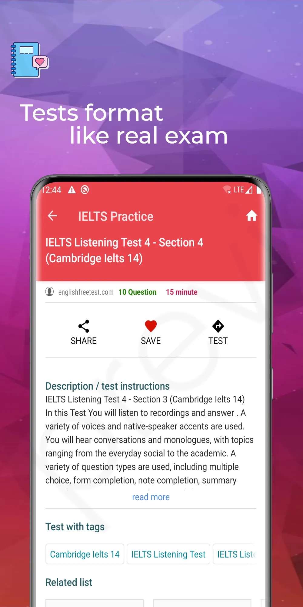 IELTS practice test | Indus Appstore | Screenshot