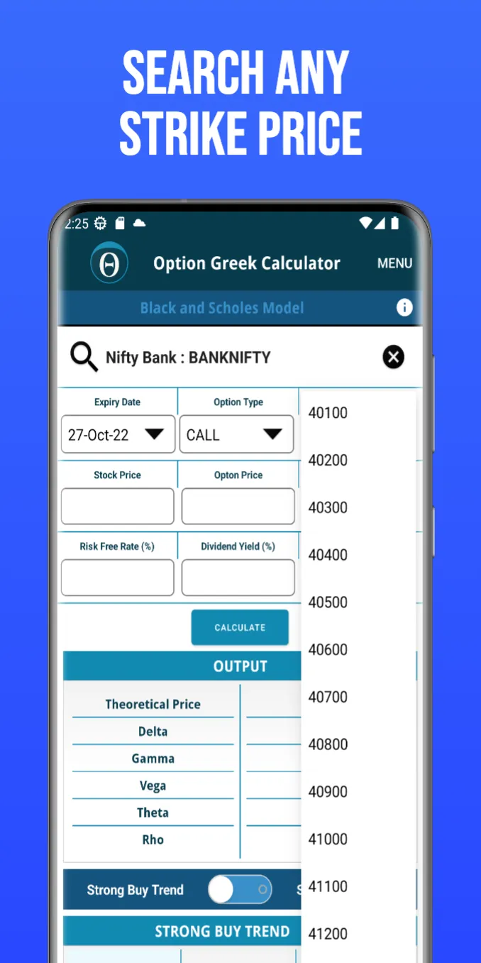 NSE Options Greek Calculator | Indus Appstore | Screenshot