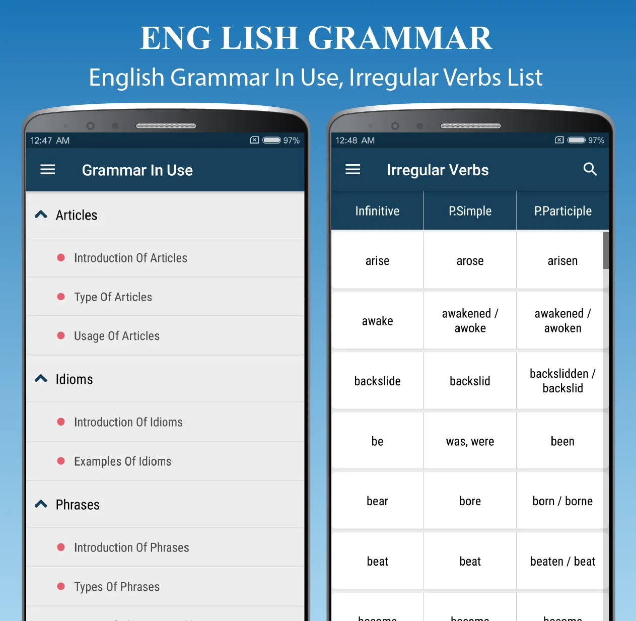 English Tenses Handbook | Indus Appstore | Screenshot