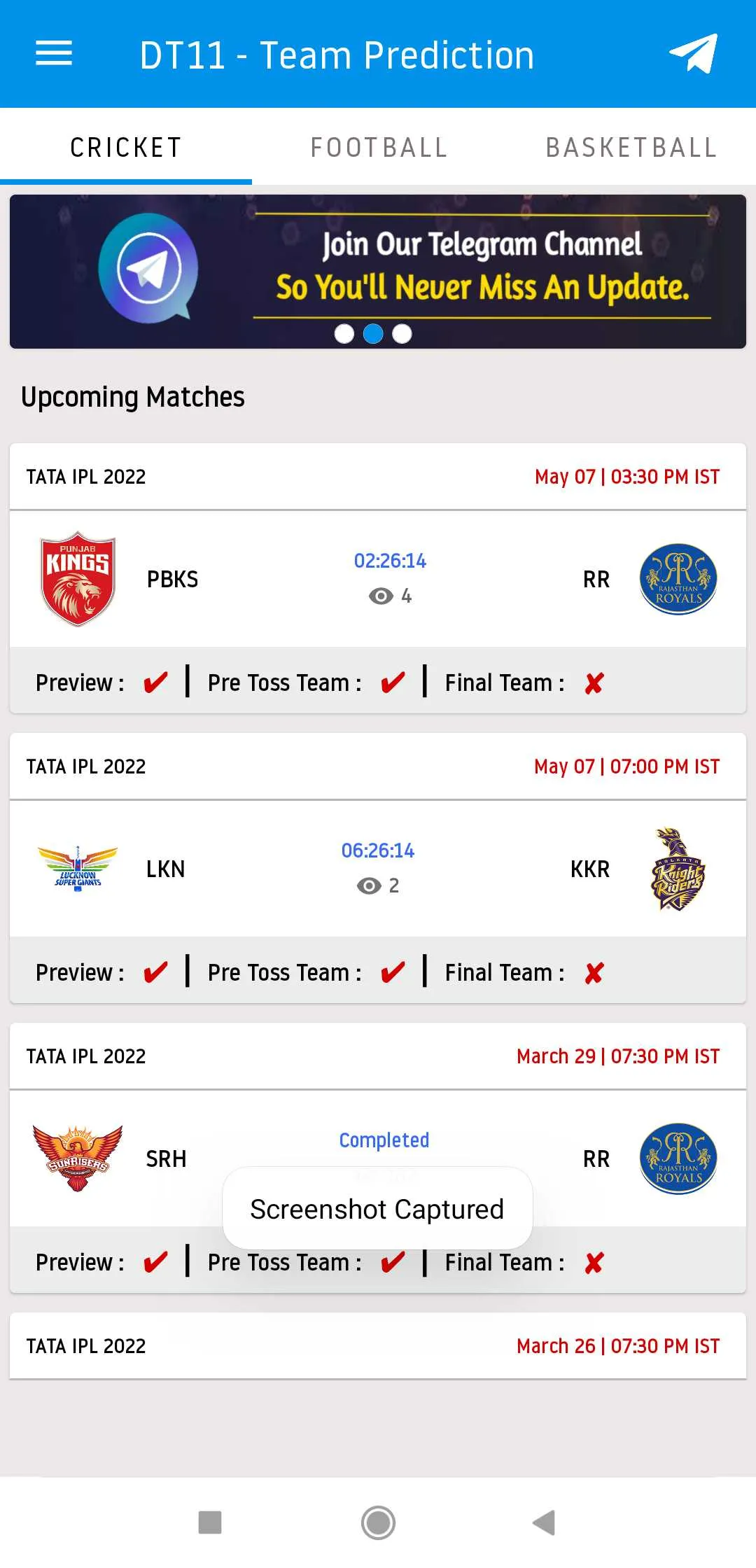 DT11 - Team Prediction | Indus Appstore | Screenshot