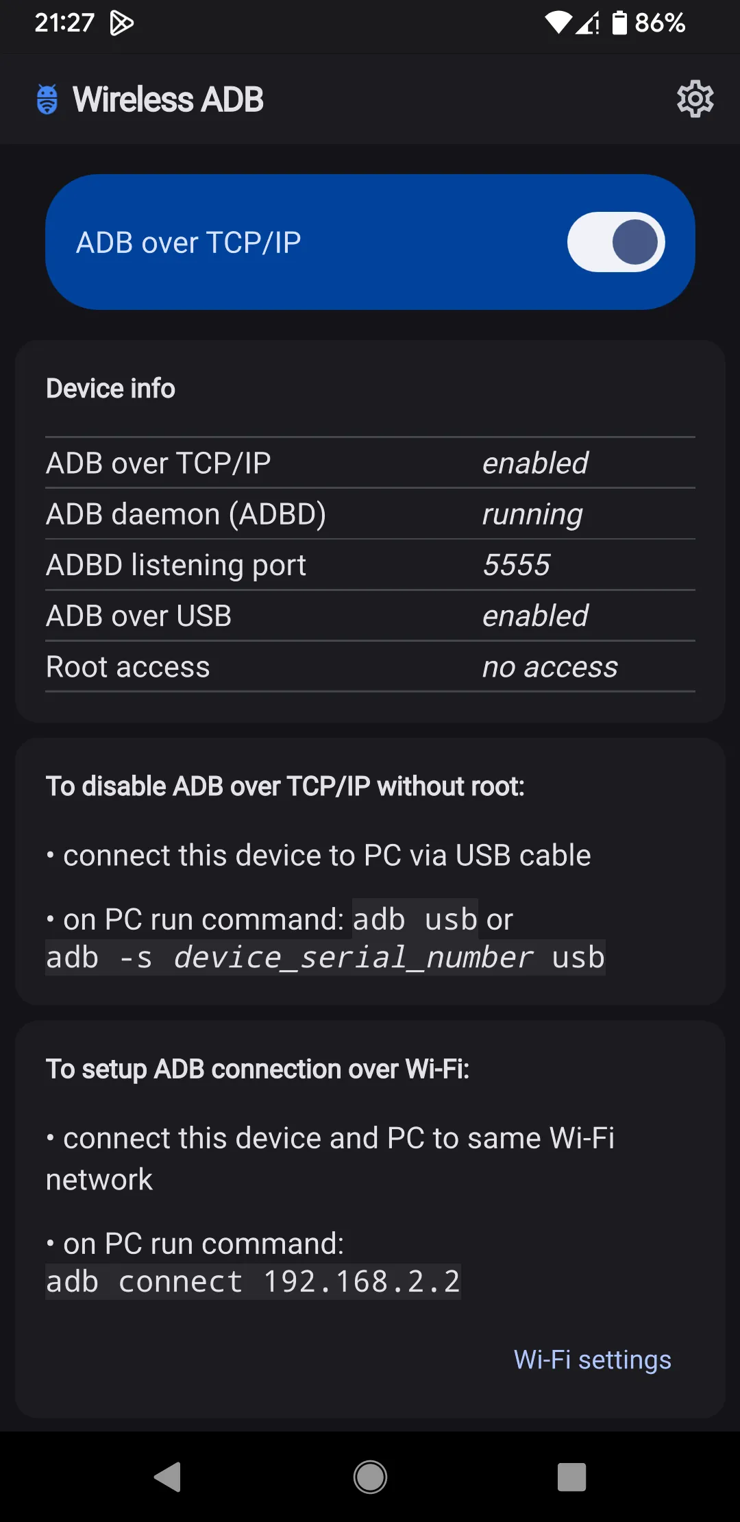 Wireless ADB: ADB over TCP/IP | Indus Appstore | Screenshot