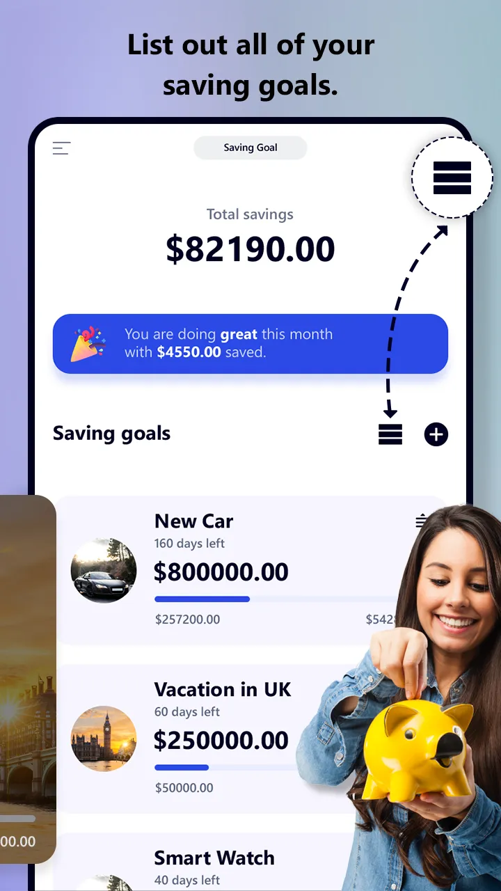 Savings Goal: Piggy Bank | Indus Appstore | Screenshot