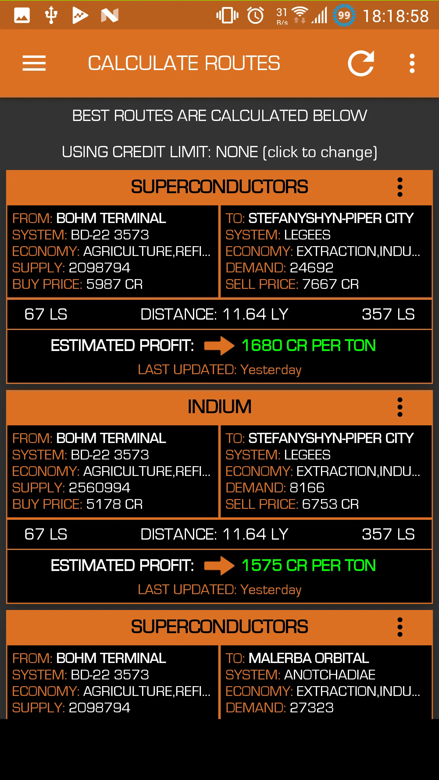 Elite Dangerous TradePad | Indus Appstore | Screenshot