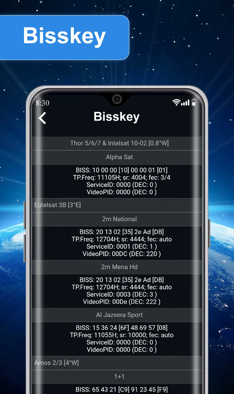 Satellite Finder Biss Key Info | Indus Appstore | Screenshot