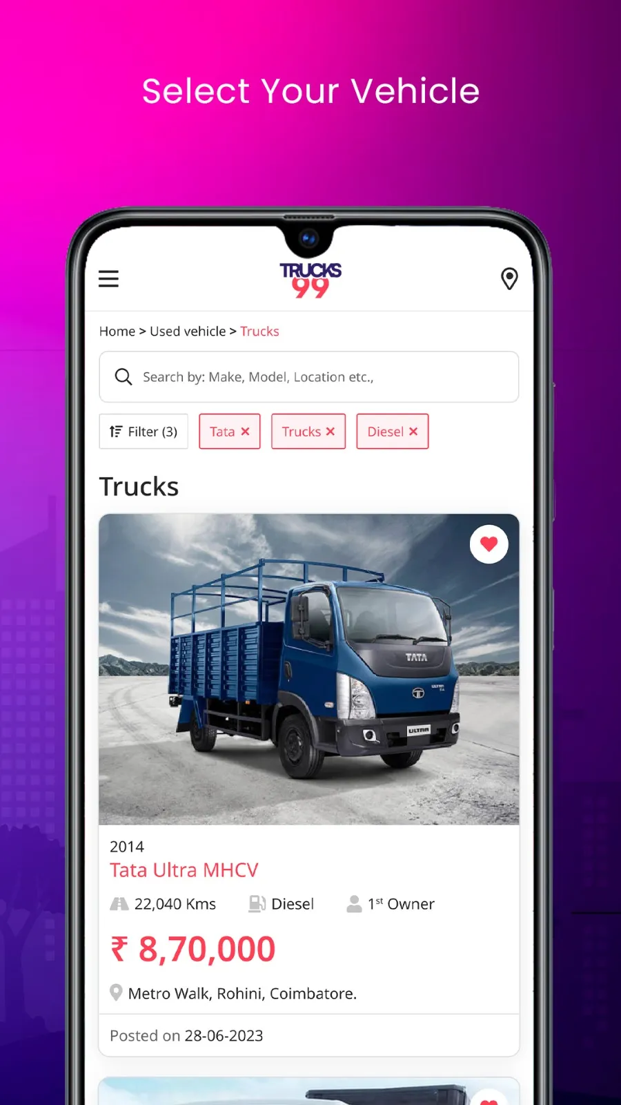 Trucks99 Buy Sell used Vehicle | Indus Appstore | Screenshot