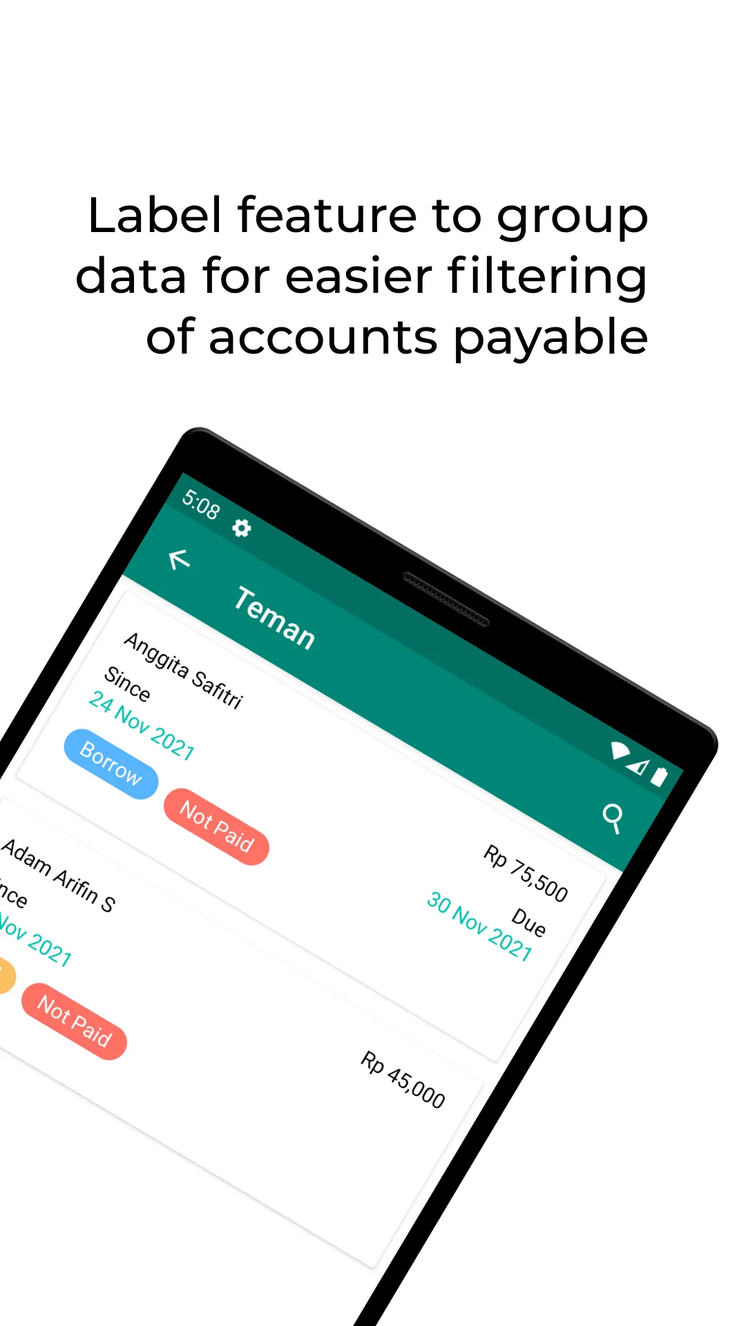 Debt - Personal Debt Recording | Indus Appstore | Screenshot