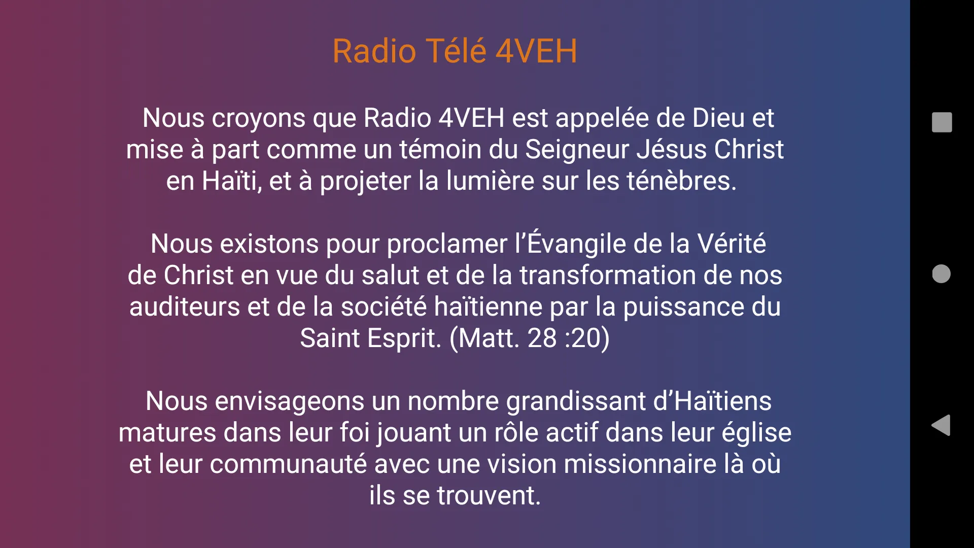 Radio Télé 4VEH | Indus Appstore | Screenshot