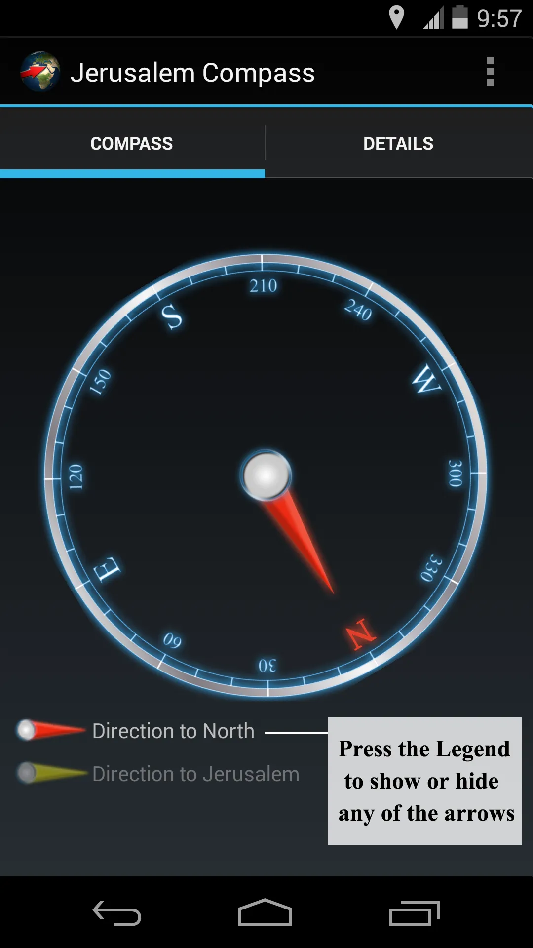 Jerusalem Compass | Indus Appstore | Screenshot