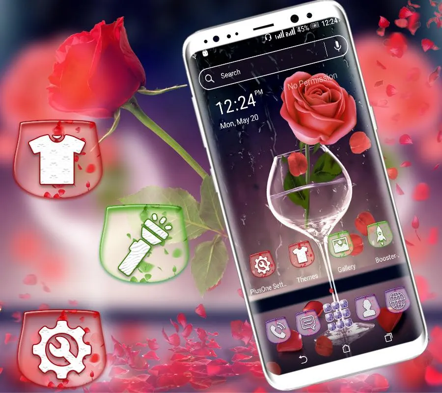 Rose in Glass Launcher Theme | Indus Appstore | Screenshot