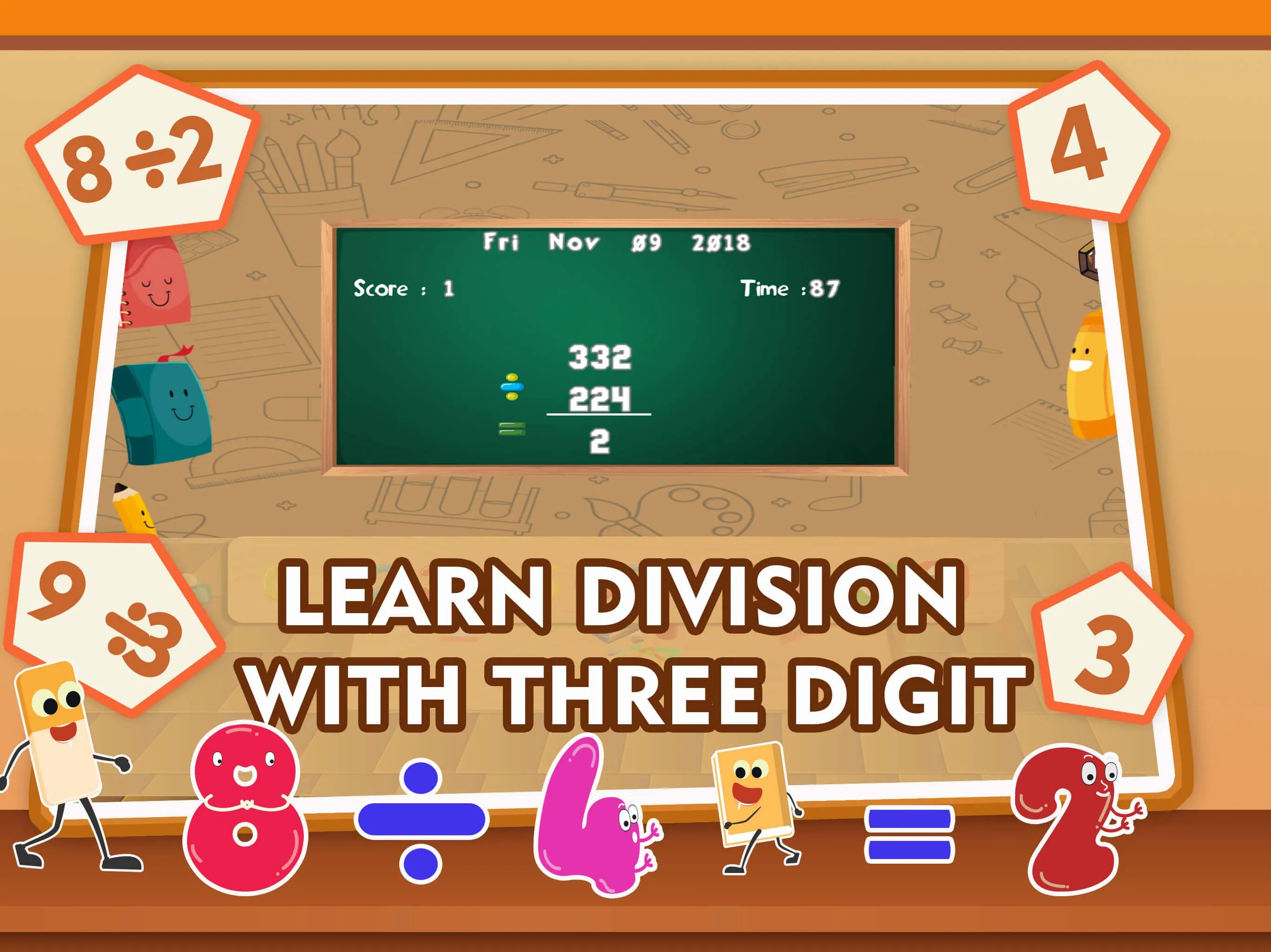 Learn Division Facts Kids Game | Indus Appstore | Screenshot