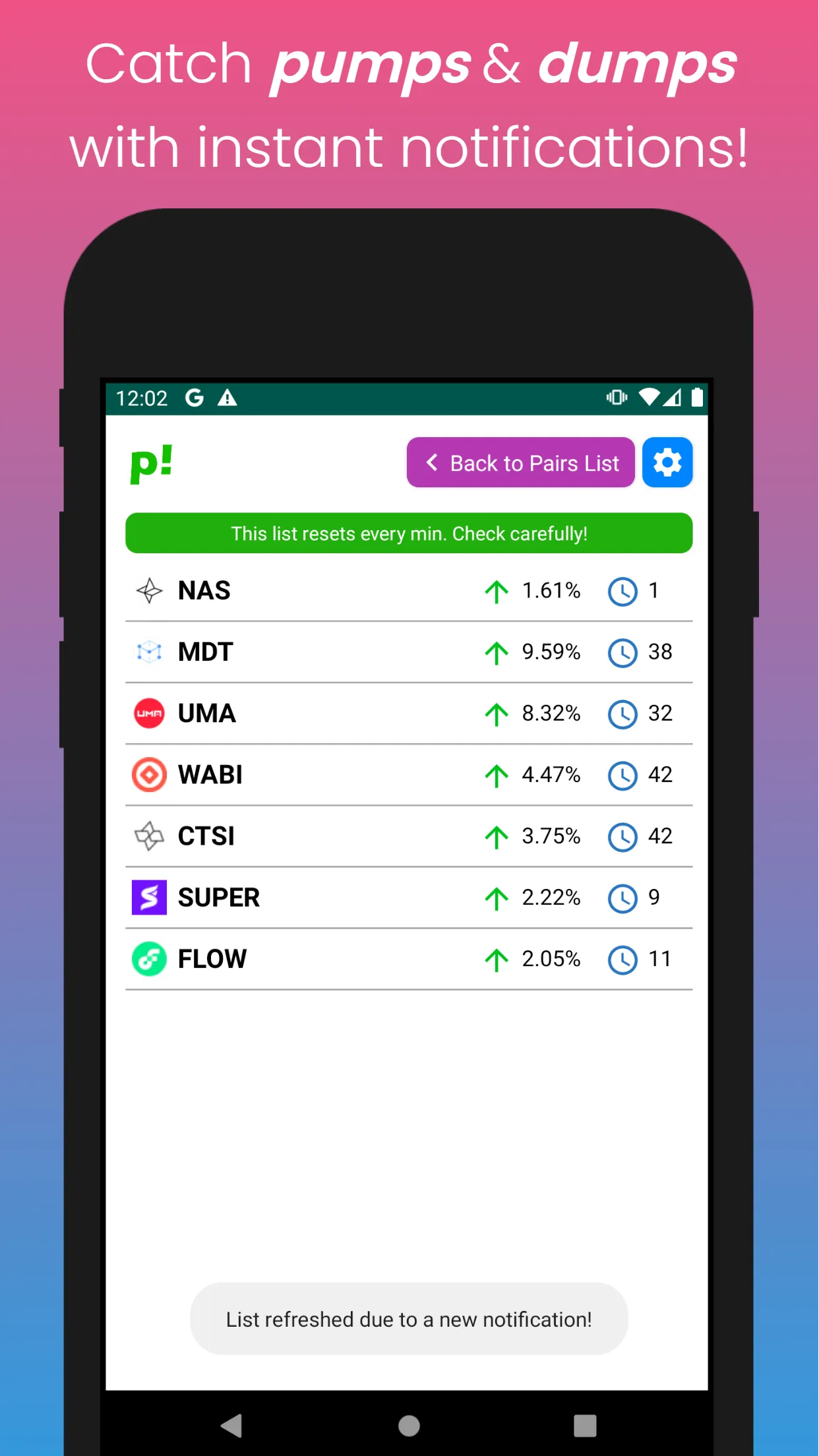 Pumpei! BTC Crypto Pump Finder | Indus Appstore | Screenshot