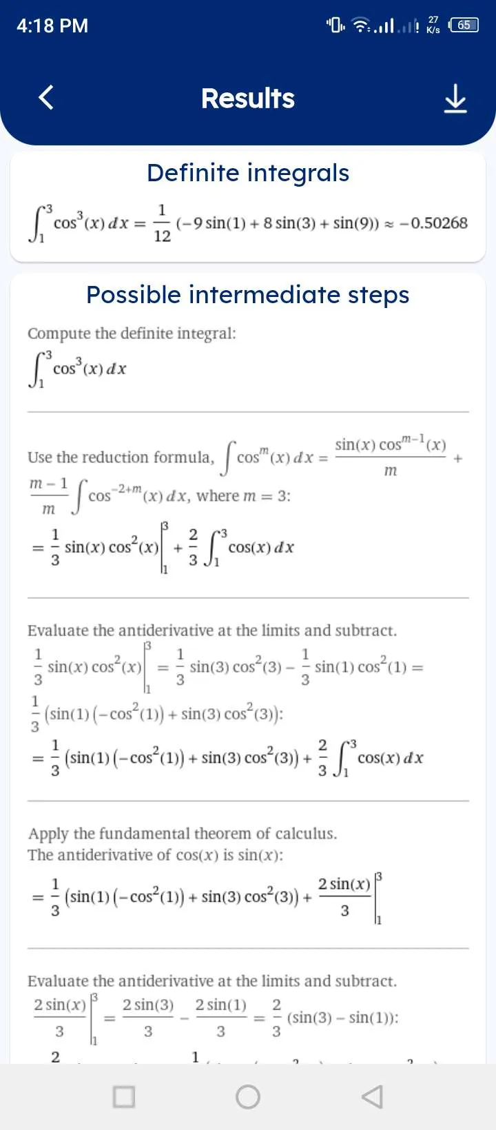 Integration Calculator App | Indus Appstore | Screenshot