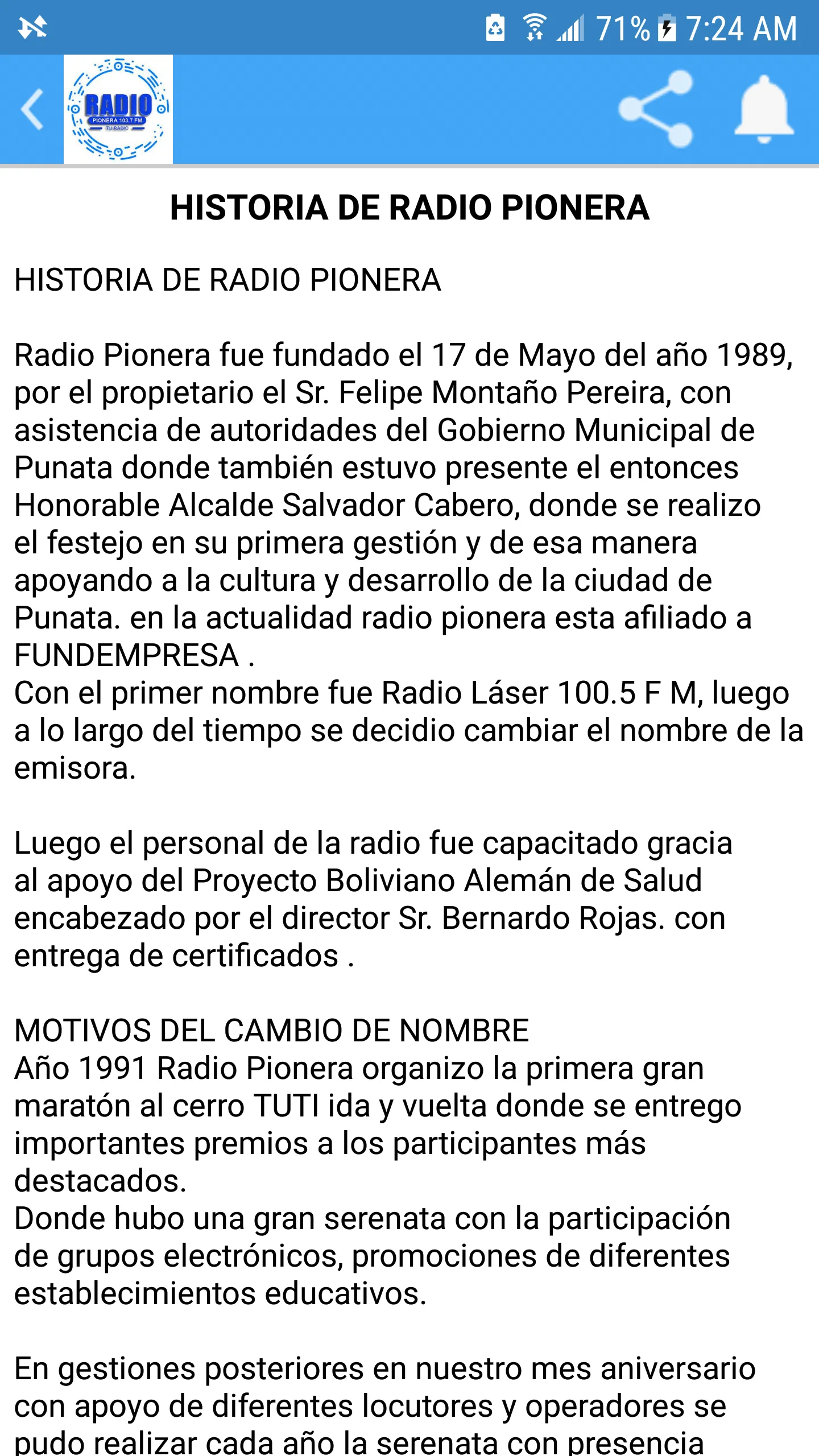 Radio Pionera Punata | Indus Appstore | Screenshot