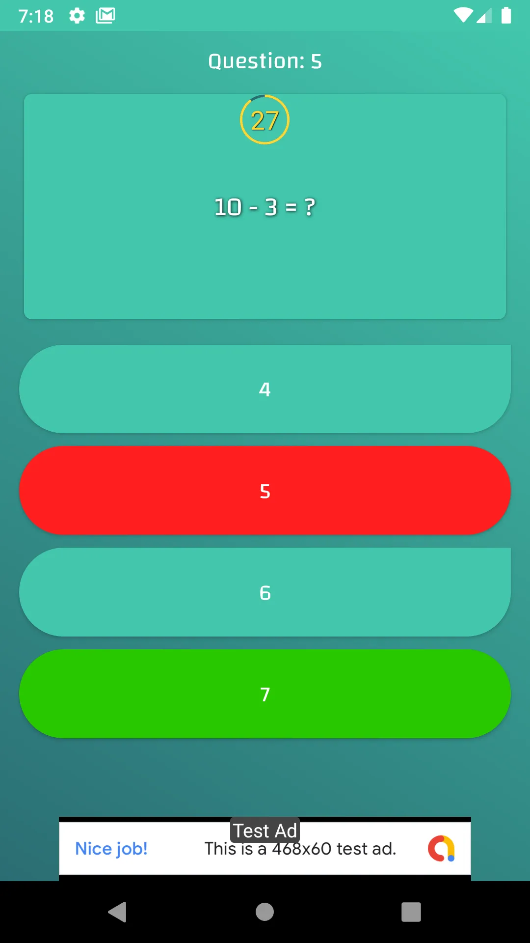 Fast Math Quiz - test yourself | Indus Appstore | Screenshot