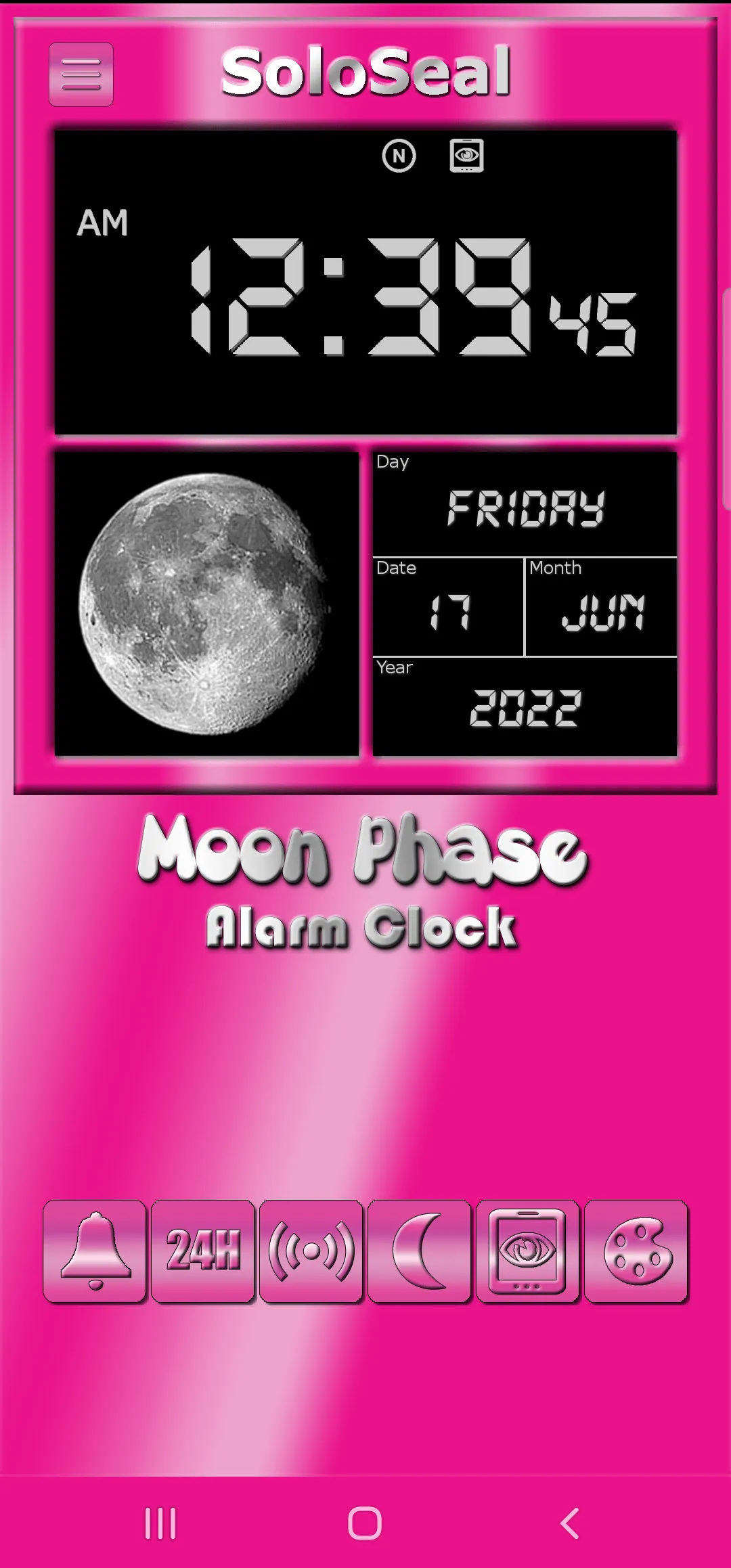 Moon Phase Alarm Clock | Indus Appstore | Screenshot