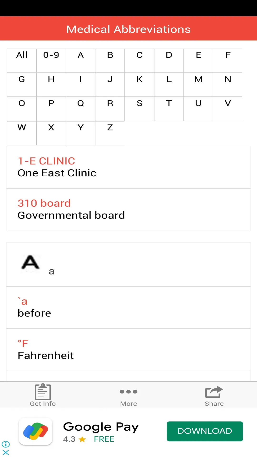 Medical Abbreviations | Indus Appstore | Screenshot