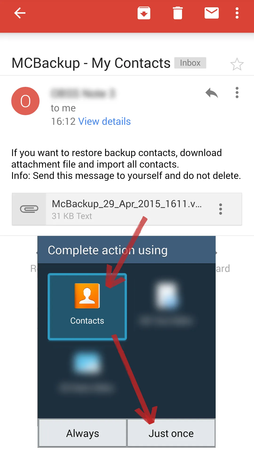 MCBackup - My Contacts Backup | Indus Appstore | Screenshot