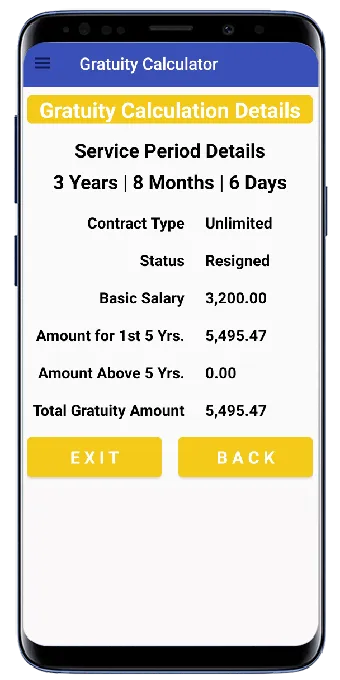 Gratuity Calculator UAE | Indus Appstore | Screenshot