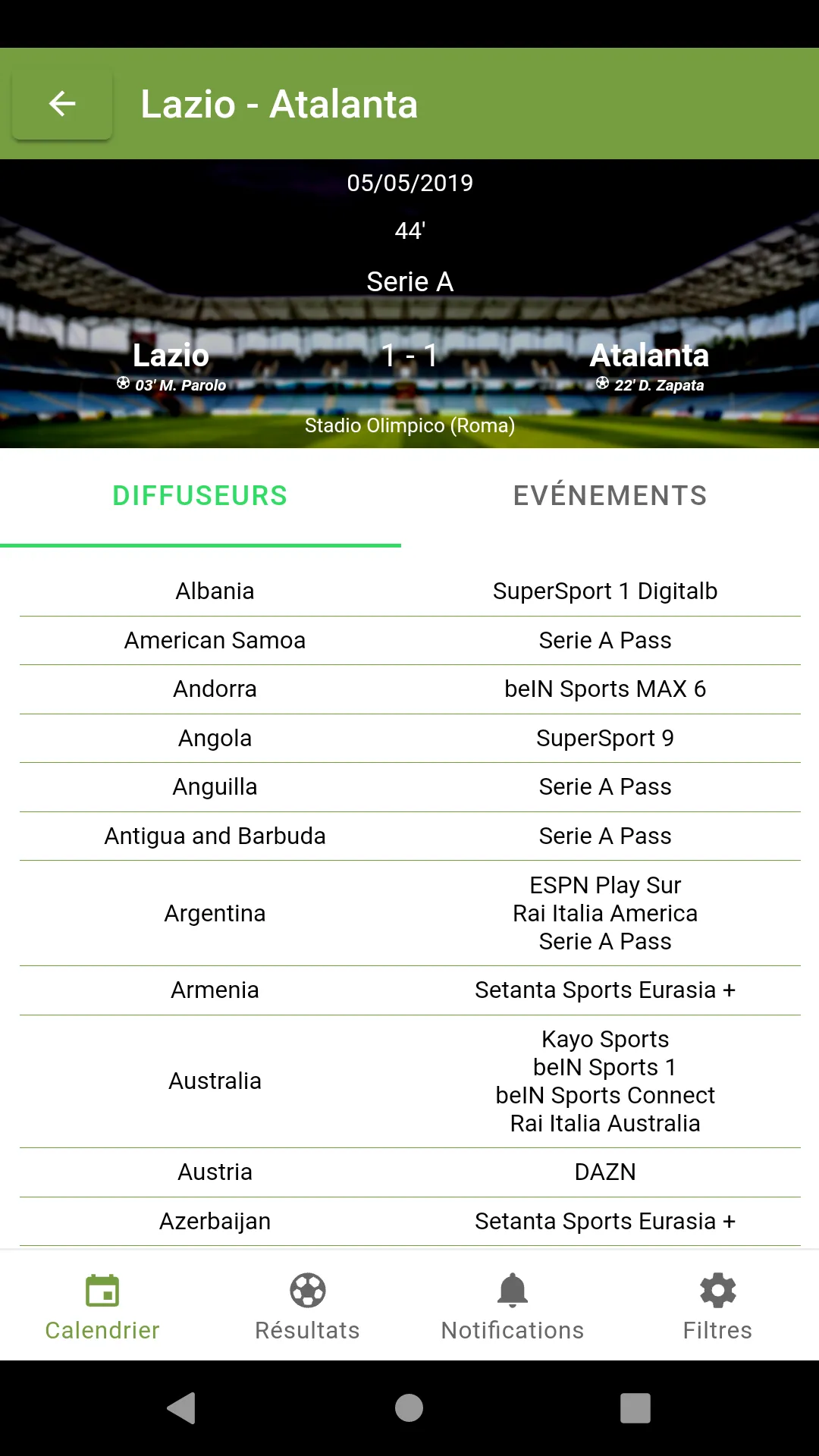 FootToWatch programme TV Foot | Indus Appstore | Screenshot