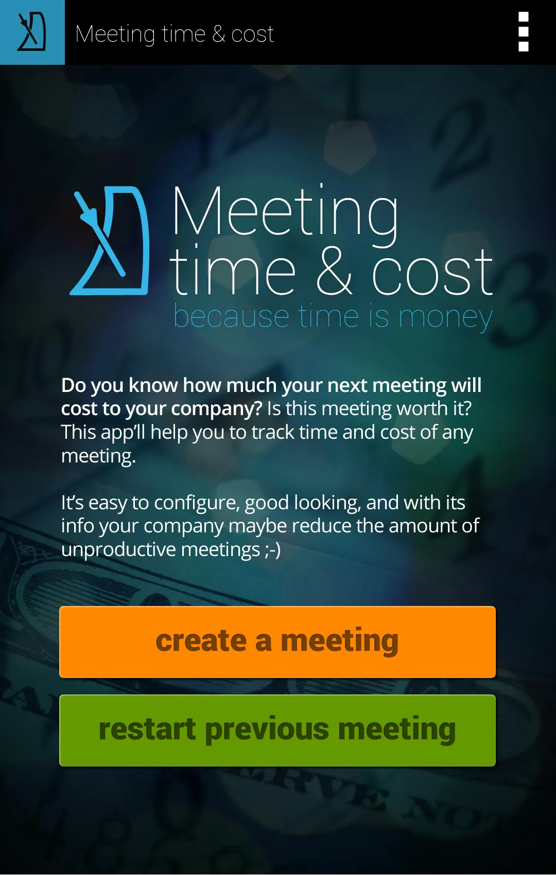 Meeting Time & Cost | Indus Appstore | Screenshot