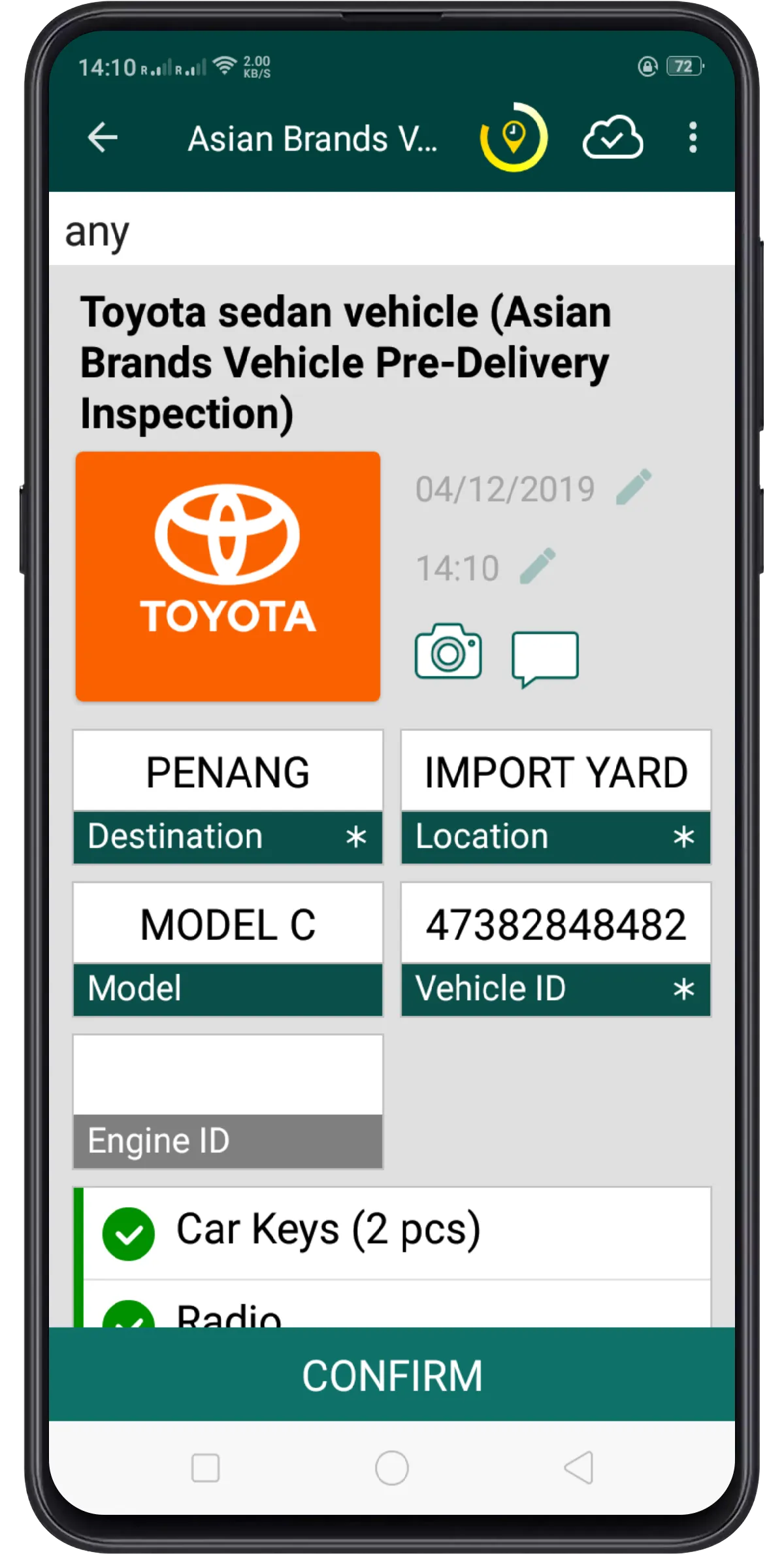 arl Vehicle Pre-Del Inspection | Indus Appstore | Screenshot