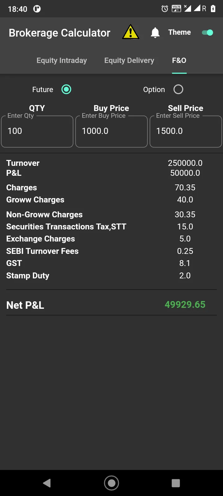 Grow Brokerage Calculator | Indus Appstore | Screenshot