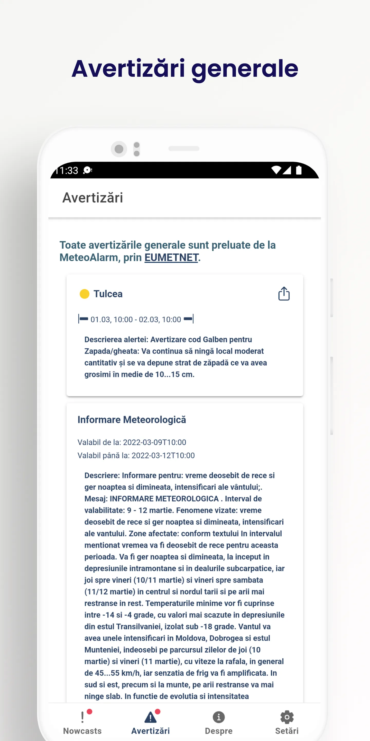 Alerte Meteo Romania | Indus Appstore | Screenshot