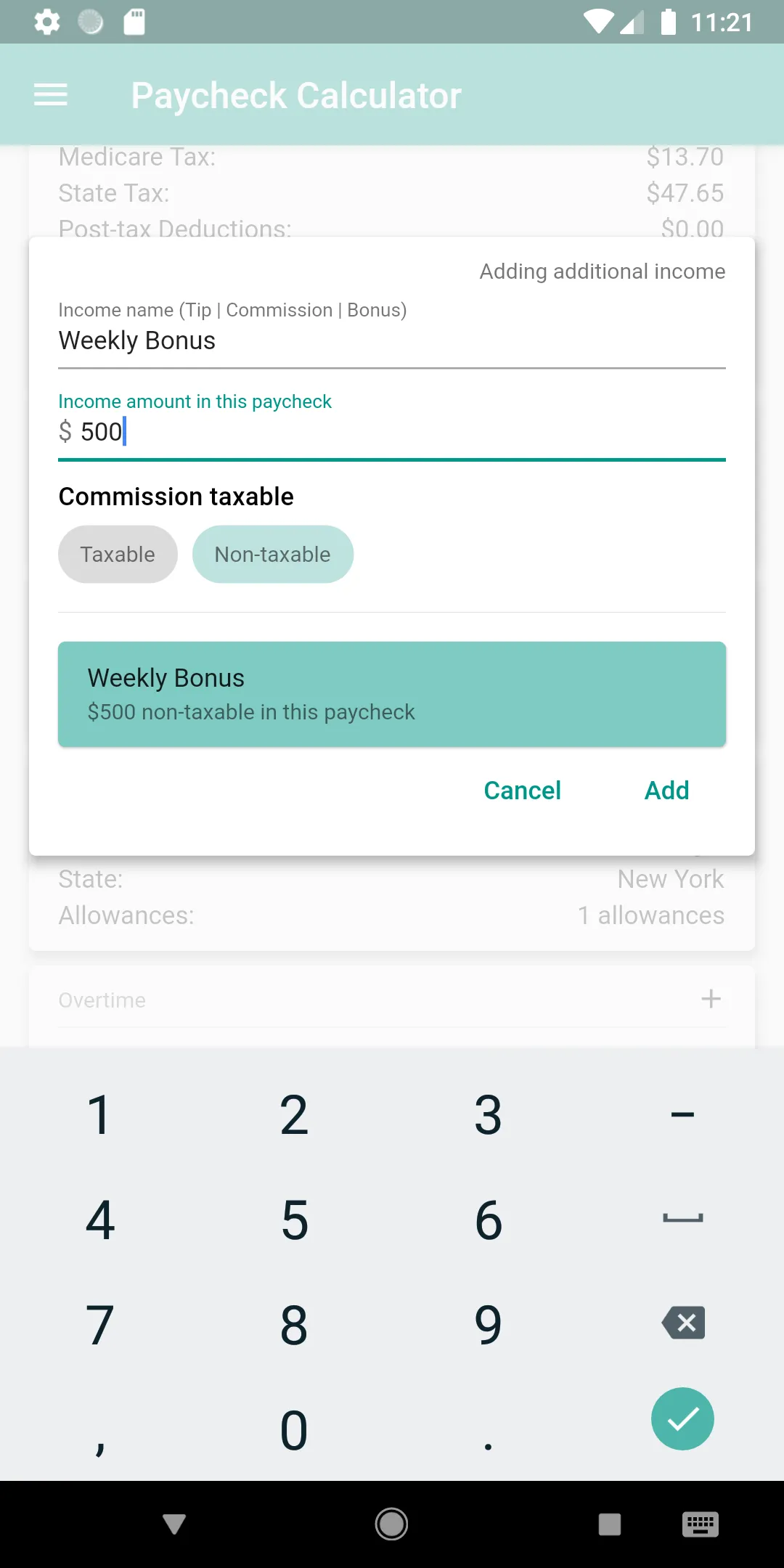 Paycheck Calculator (US) | Indus Appstore | Screenshot