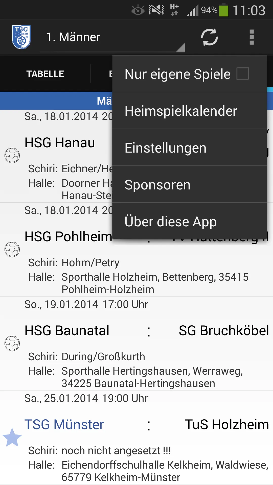 TSG Münster Handball | Indus Appstore | Screenshot