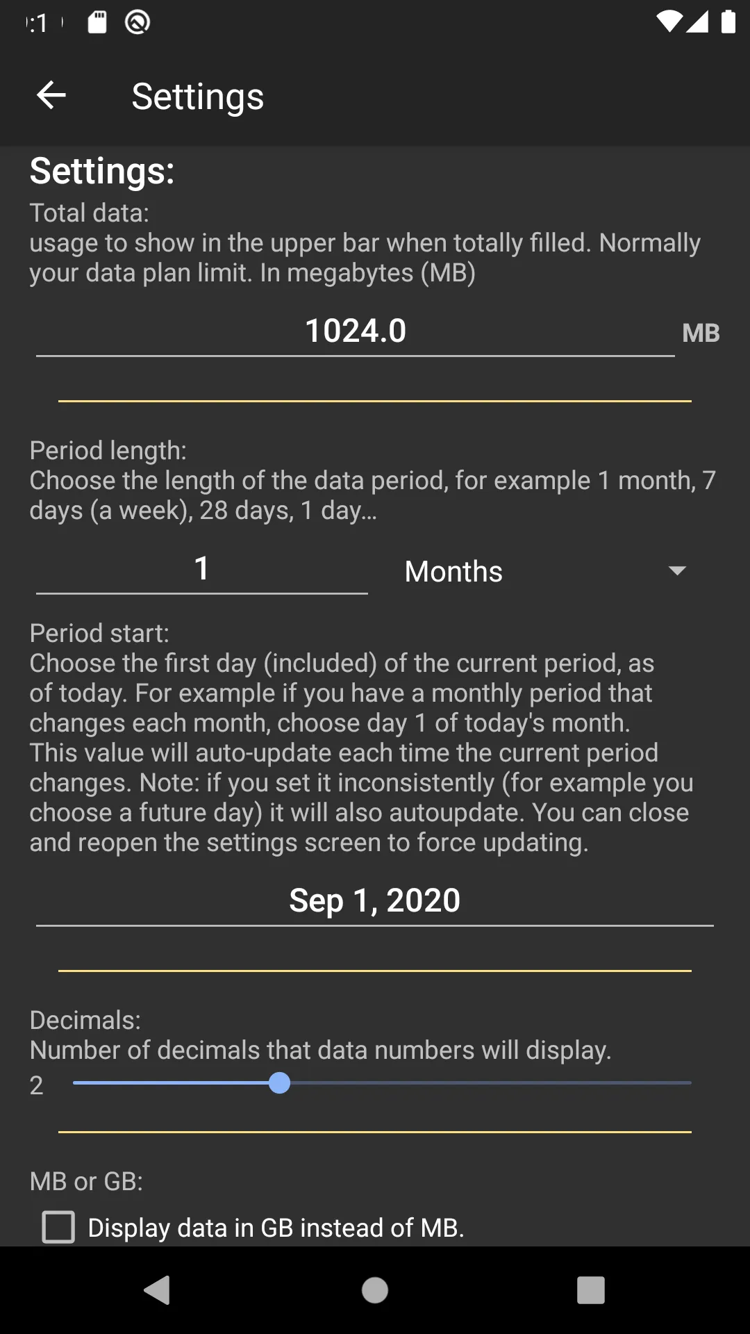 Average data usage widget | Indus Appstore | Screenshot