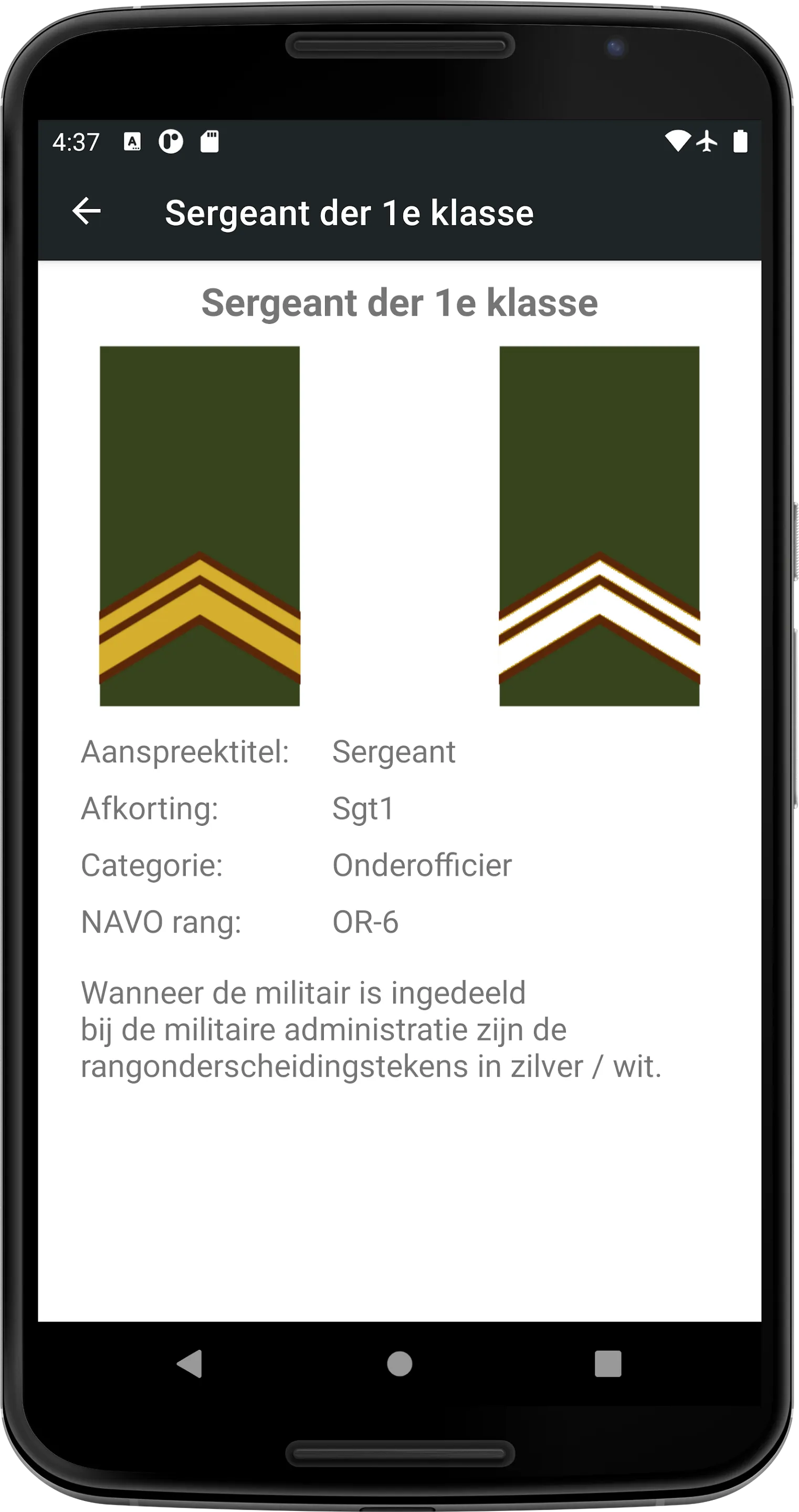 Militaire Rangen Nederland | Indus Appstore | Screenshot