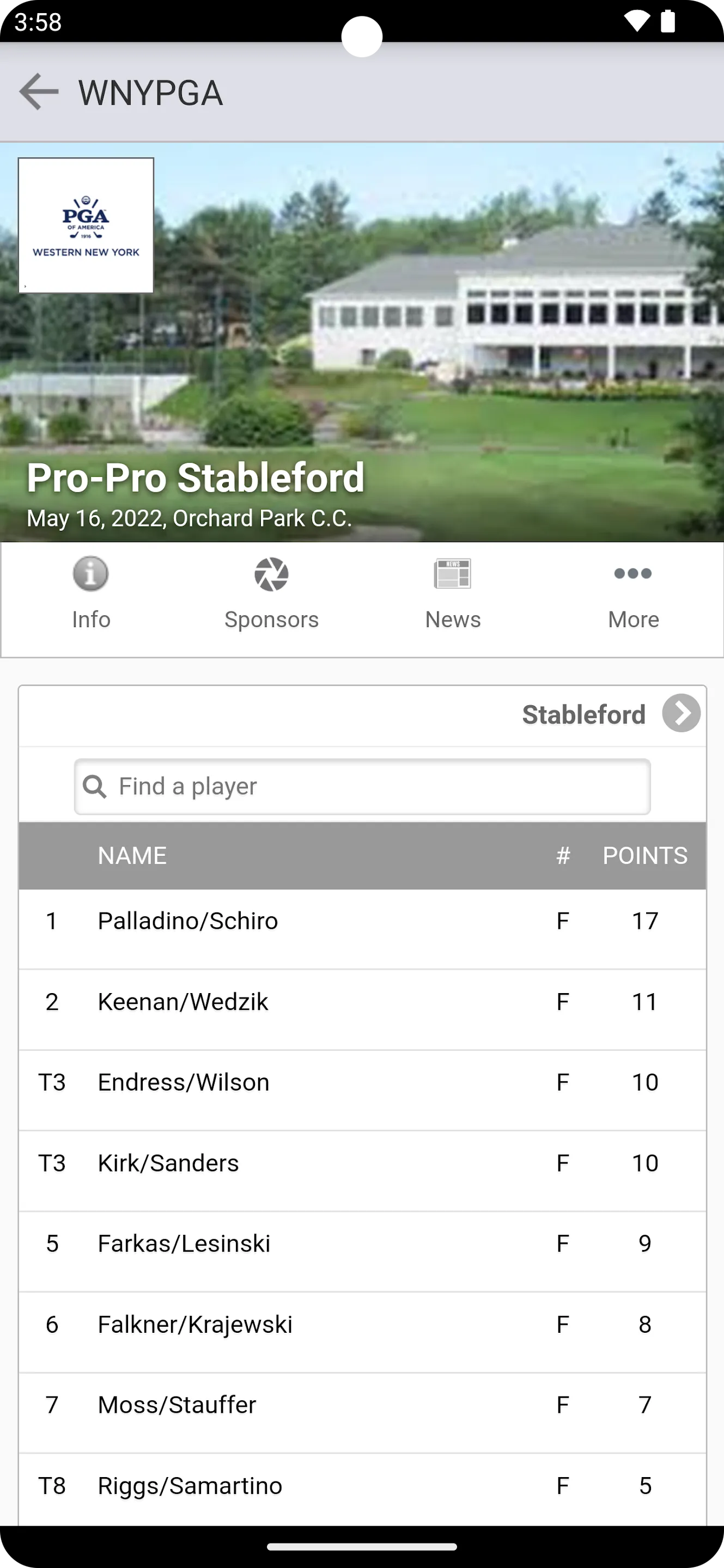 Western New York PGA | Indus Appstore | Screenshot