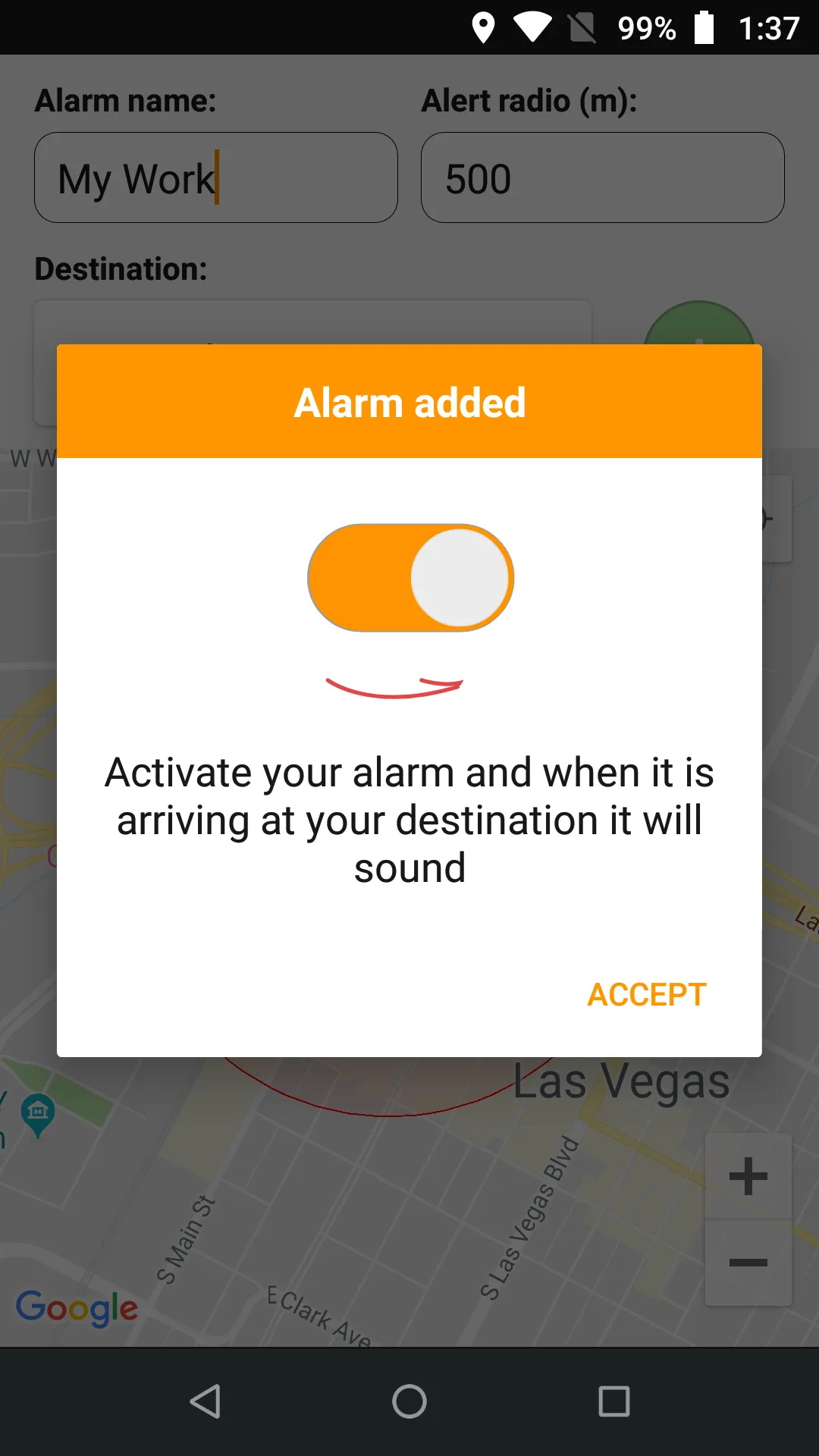 GPS travel alarm - Awake! | Indus Appstore | Screenshot