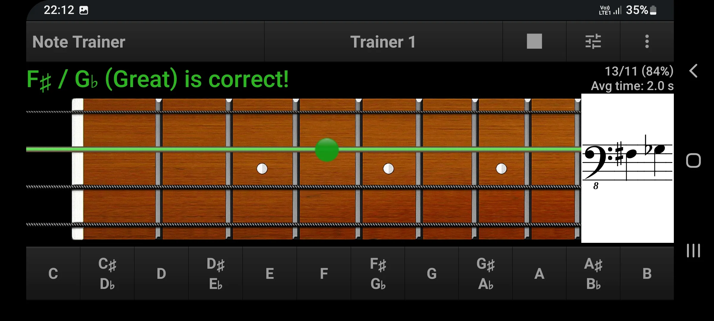 Bass Guitar Note Trainer Demo | Indus Appstore | Screenshot