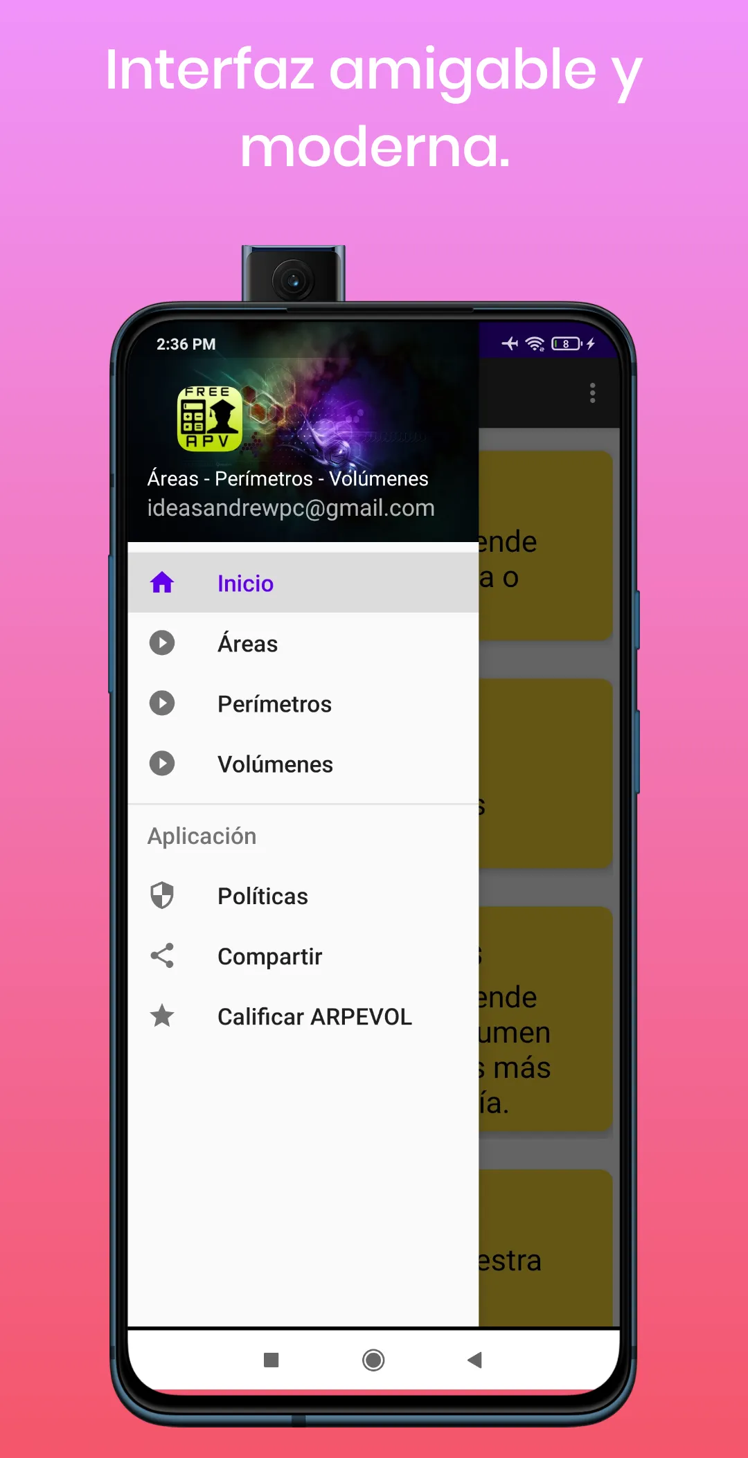 Calculadora Áreas, Peri y Vol | Indus Appstore | Screenshot