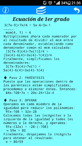 Ecuaciones 1º y 2º grado | Indus Appstore | Screenshot