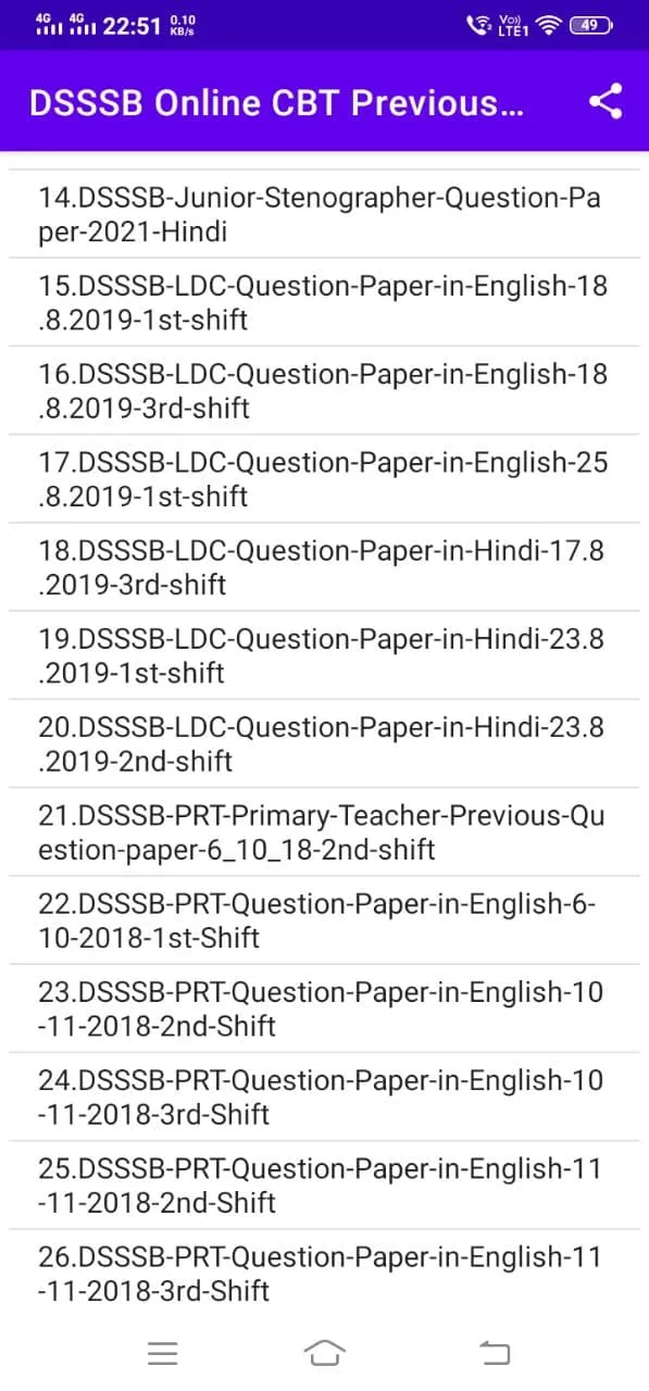 DSSSB Online CBT Previous Year | Indus Appstore | Screenshot