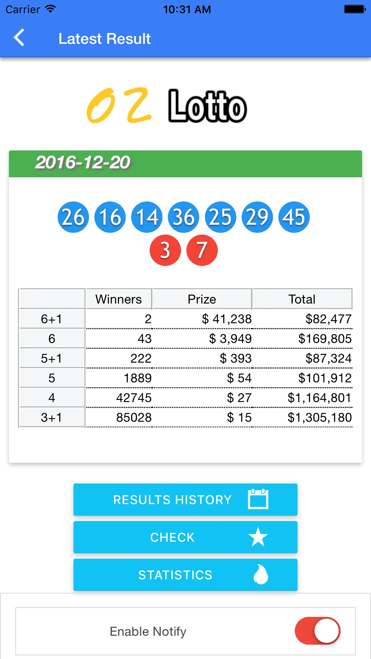 Australia Lotto Result check | Indus Appstore | Screenshot